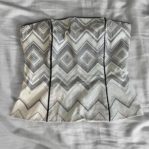 White and black corset top